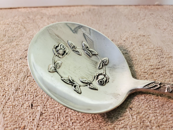 Stieff sterling silver Bon Bon, nut spoon ROSE motif