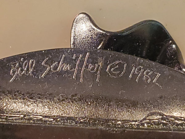 Pair signed Bill Schiffer hair combs, hand painted