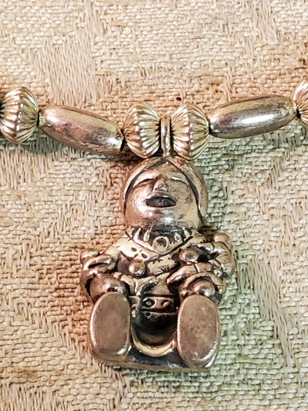 Carol Felley Sterling cuff Bracelet & Necklace, Fetish, turquoise