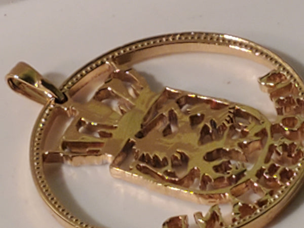 Netherlands Ant. Two 1/2 Gulden Cut Out Coin Pendant