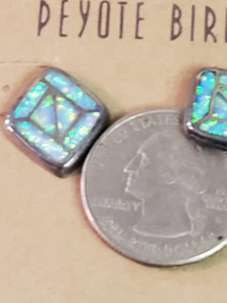 Peyote Bird Sterling Silver & Opal earrings