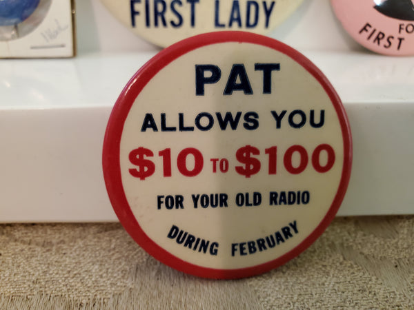 4 Pat Nixon for First Lady buttons