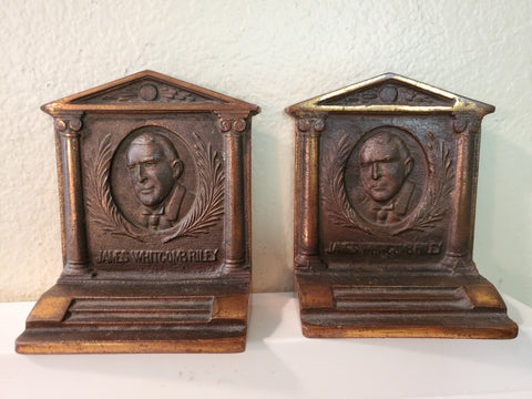 Bradley & Hubbard James Whitcomb Riley Bookends