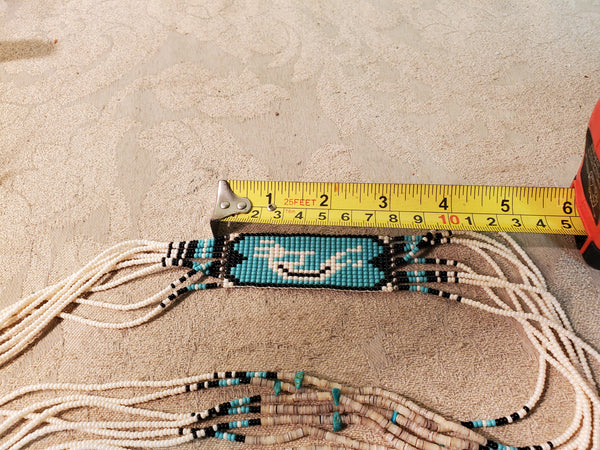 Kokopelli sterling Bead Necklace, Zuni