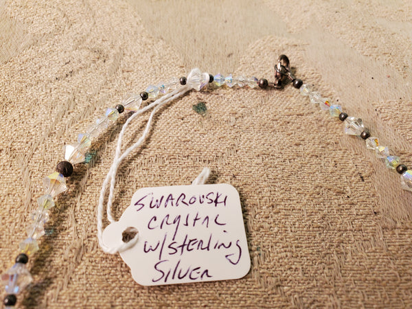 Swarovski Seashell Clam crystal Necklace & earrings set, sterling