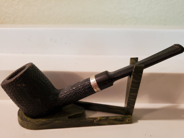 Major Black Estate smoking pipe, France, sterling band