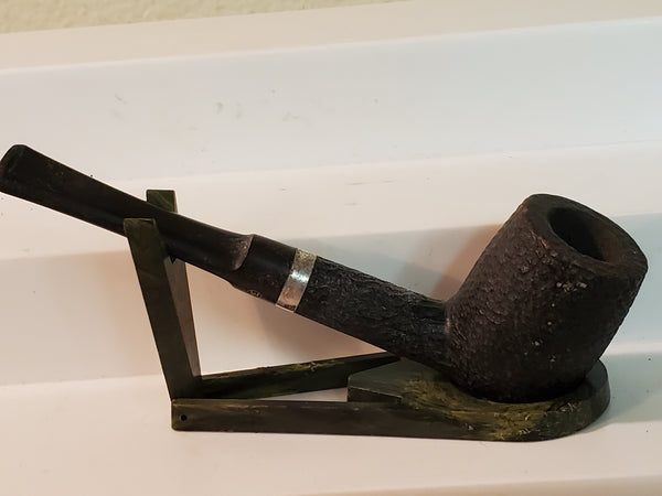 Major Black Estate smoking pipe, France, sterling band