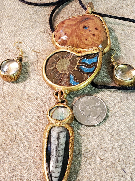 Susan Sorrentino Nautilus Necklace & earrings