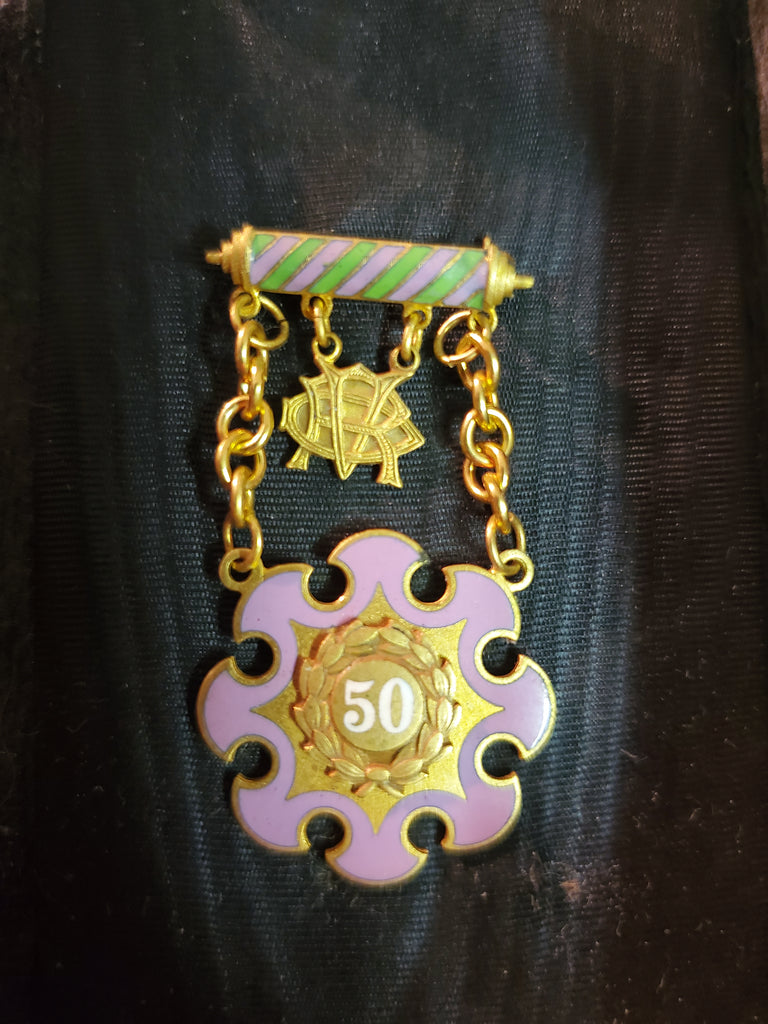 Daughters of Rebekah 50 year pin Oddfellows NY