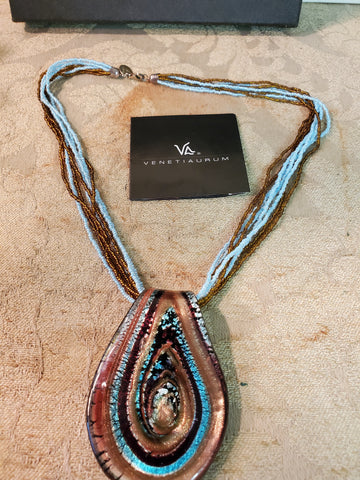 Venetiaurum, Venitian gold glass pendant neclace