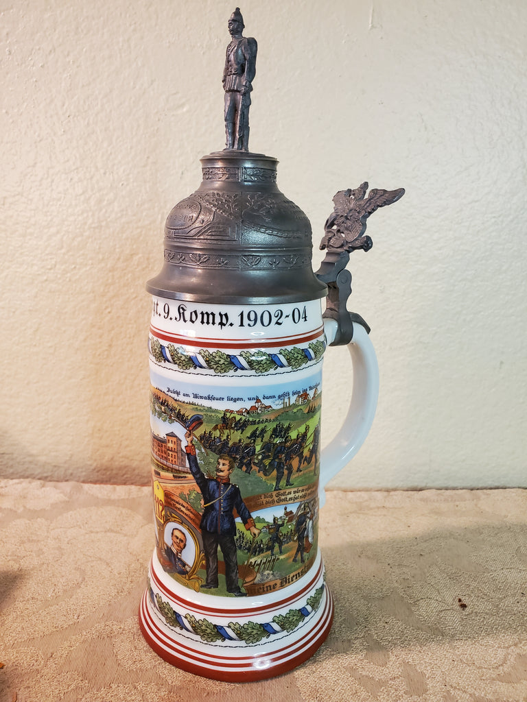 Imperial German 1904 Lithopane Military Stein