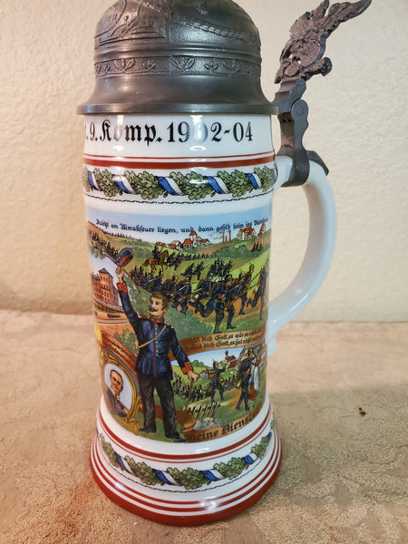 Imperial German 1904 Lithopane Military Stein