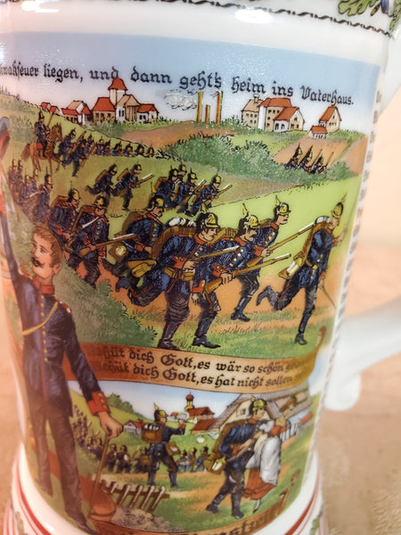 Imperial German 1904 Lithopane Military Stein