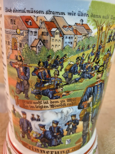Imperial German 1904 Lithopane Military Stein