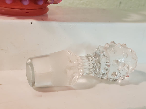 Fenton Cranberry Opalescent hobnail Cruet w/stopper