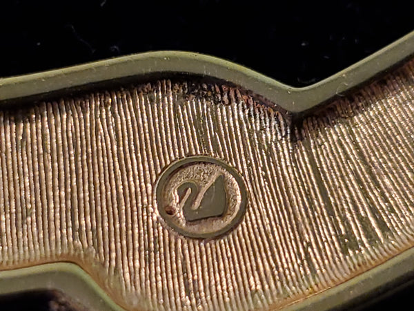 Swarovski Goldtone & black necklace, crystal, 16", 1980s