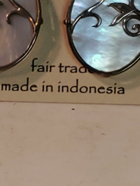 Vera Wolf Mother of pearl & Blue Topaz earrings