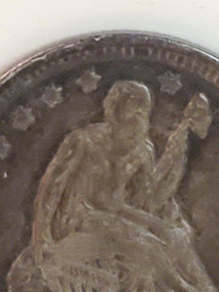 1858 seated Liberty quarter 25 cents VF condition