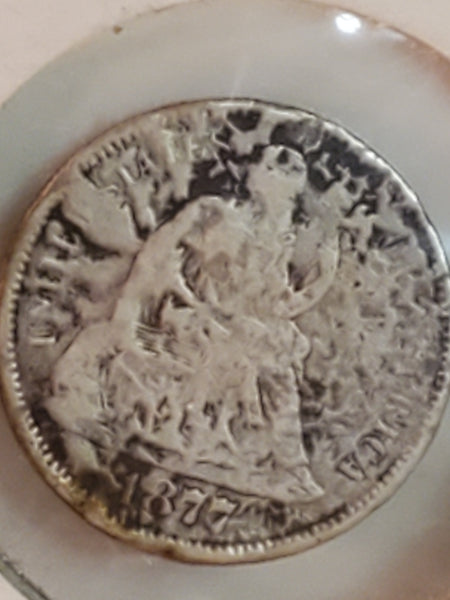 1877 seated Liberty U.S. Dime 10 cent error?