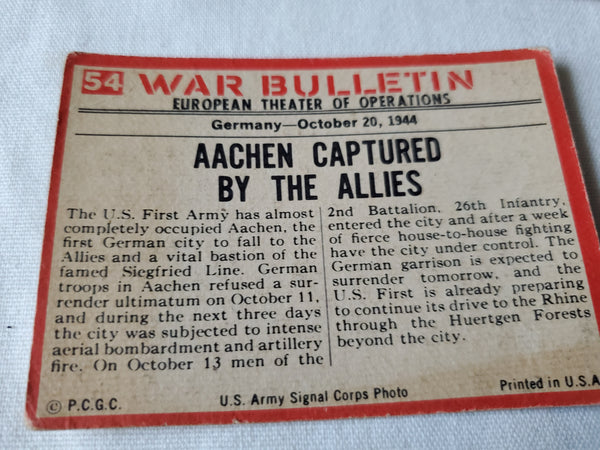 Lot of 30 War Bulletin PCGC MILITARY Cards WWII