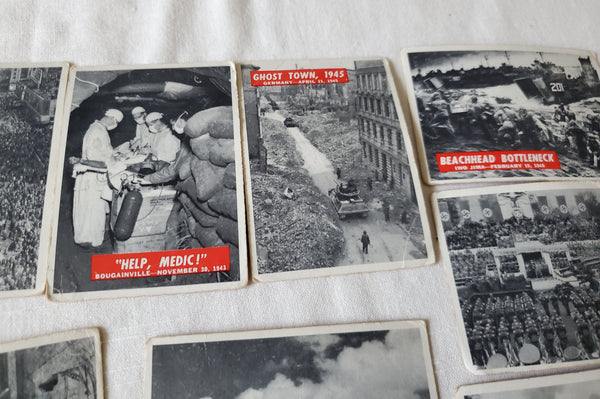 Lot of 30 War Bulletin PCGC MILITARY Cards WWII